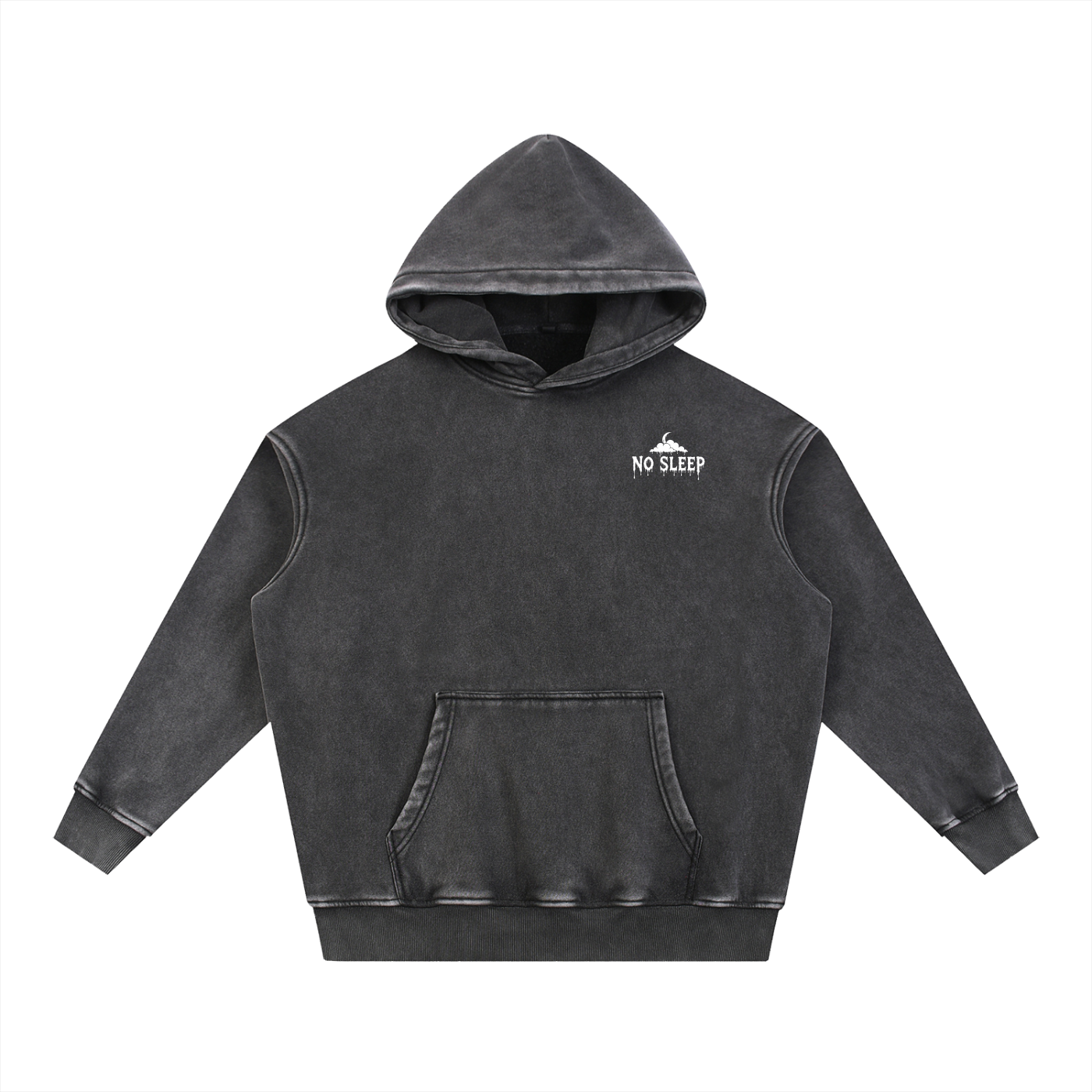 Snow Wash Fleece Oversize Hoodie