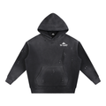 Vintage Washed Frayed Fleece Hoodie