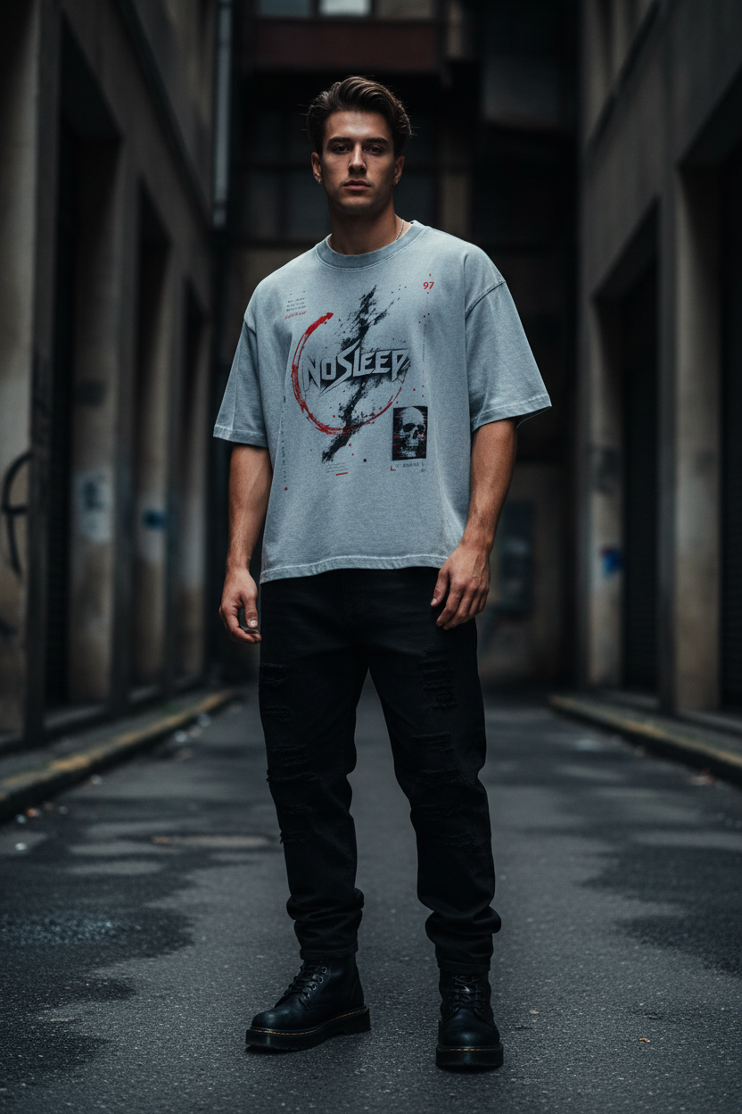 Mineral Wash Boxy Cotton T-Shirt